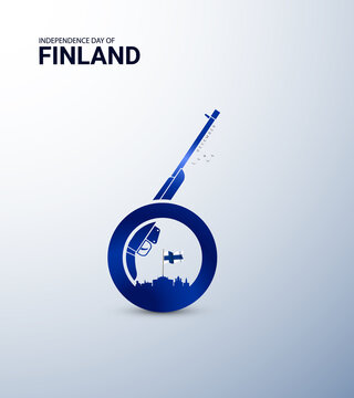 Finland independence day celebration, Waving flag, Finland day vector illustration.