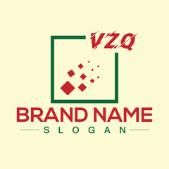 Fototapeta premium Letter VZQ Creative Logo Design Template with Modern Letter Design