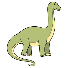 brontosaurus illustration hand drawn outline isolated vector	
