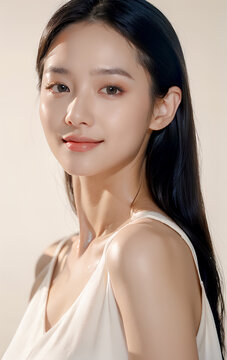 beautiful asian woman korea woman clean skin skin care model cosmetics model studio photo