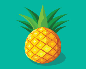 Pineapple on a white background Vector illustration