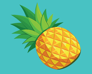 Pineapple on a white background Vector illustration