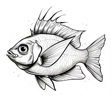 Fish Coloring Page Stock Photos