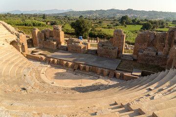 roman odeon theater  in ancient nikopolis area preveza perfecture greece