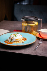 Gastronomic Delight: Steak and Salad, Soup and Meatballs, Dessert and Wine in the Taste Workshop under the Guidance of the Chef: Food Photos from the Best Cafés and Restaurants.