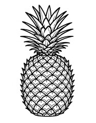 Coloring page - A pineapple, coloring book style, Generative AI, Generative, AI