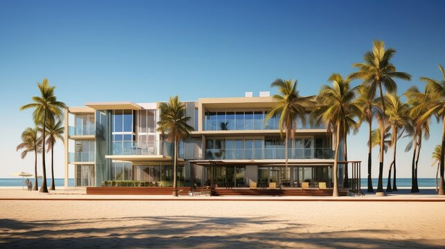 historic commercial hotel building illustration urban resort, waterfront chic, trendy elegant historic commercial hotel building