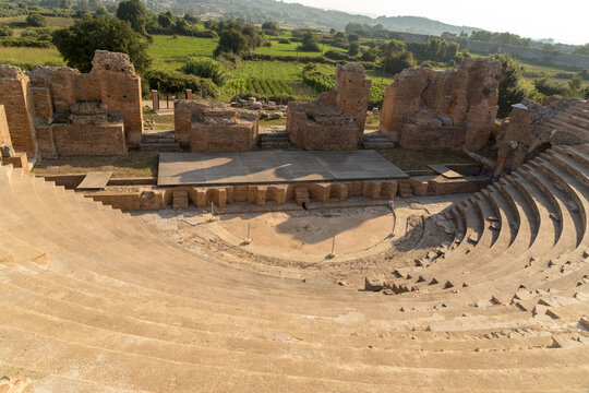 roman odeon theater  in ancient nikopolis area preveza perfecture greece