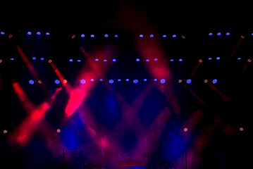 Free stage with multicolored lights