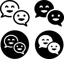 笑顔で話す人々　アイコンセット