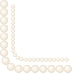 Pearl corner Page decor. Design element for mobile, web, or video games. GUI elements. 