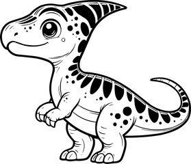 Fototapeta premium Coloring pages for kids -Parasaurolophus