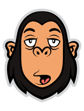 Funny Monkey Head cartoon characters. Best for sticker, icon, and logo for e-sports club
