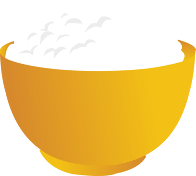 황금 그릇에 담긴 밥 일러스트