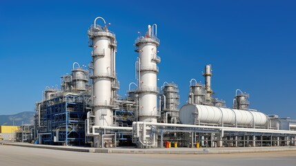 Obraz premium additives construction chemical plant illustration waterproofing sealants, resins flooring, grouting bonding additives construction chemical plant