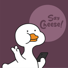 Duck Pose Cartoon Vector Illustrations. Good for Graphic Assets	