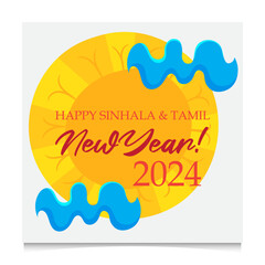 Sinhala & Tamil New Year 2024 Vector Illustration template