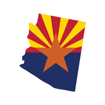 Arizona State Flag Map Vector Png Transparent Background Editable