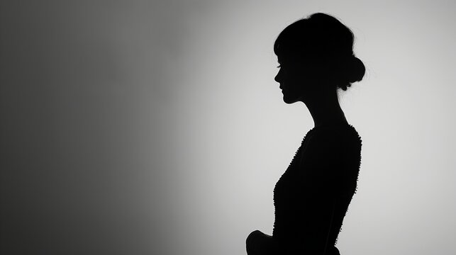 Elegance redefined in HD, a girl model's silhouette against a solid background, creating a timeless image.