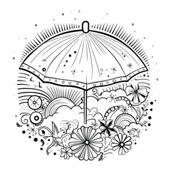 Summer vector elements, Vector Illustrations for Summer, Line Art Graphics for Summer, Beach-Themed Vector Elements, Summer Line Art Vectors, 