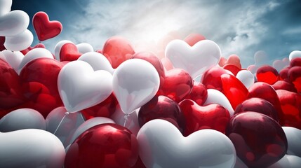 hearts on a white background