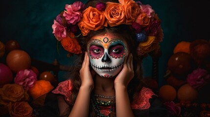 portrait of a woman in carnival mask