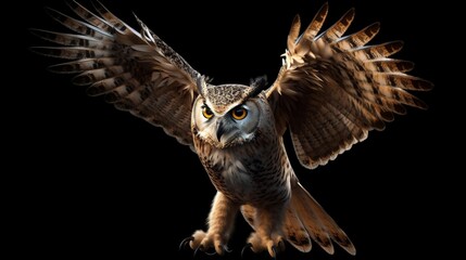 eagle owl isolated on white