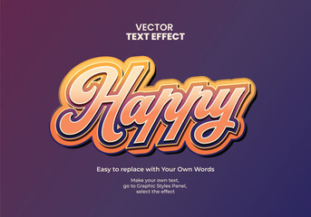 Happy 3D text effect 