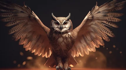 Zelfklevend Fotobehang owl in the night © Muhammad