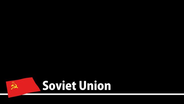 ソビエト連邦の旗と国名が画面下部に現れます。背景はアルファチャンネル(透明)です。