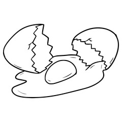 cracking egg illustration hand drawn outline isolated vector