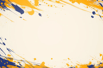 黄色と青のスプラッシュアートの抽象的なフレーム背景