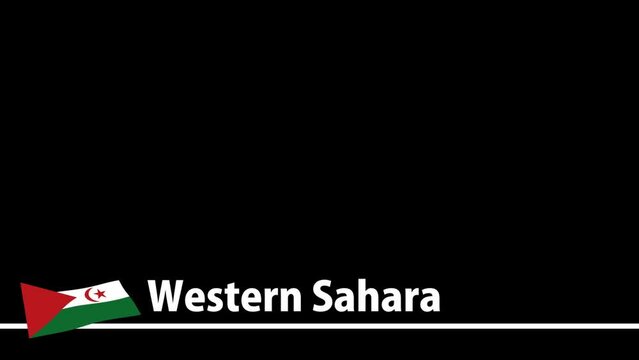 西サハラの旗と国名が画面下部に現れます。背景はアルファチャンネル(透明)です。
