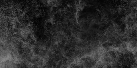 Dark black grunge cosmic galaxy texture gray natural effect pattern on black background. Old wall texture cement dark black gray background. Concrete floor or old grunge background with black.