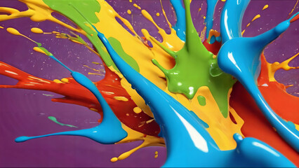 Colour Splash , Bunte Farbspritzer auf leerem Hintergrund . KI Generated  - obrazy, fototapety, plakaty