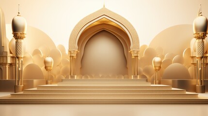 Fototapeta na wymiar Beautiful arab arch with blur, ramadan concept