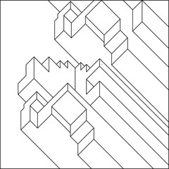 Easy Coloring Pages for Adults. Coloring Page of geometric abstract tile pattern. EPS 8. #796