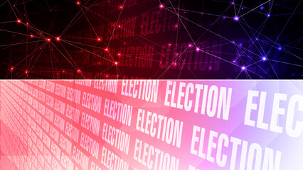 Background of election text and connected lines creating pattern of presidential campaign news