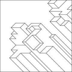 Easy Coloring Pages for Adults. Coloring Page of geometric abstract tile pattern. EPS 8. #797