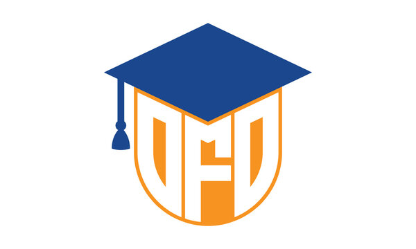 OFO initial letter academic logo design vector template. monogram, abstract, school, college, university, graduation, symbol, shield, model, institute, educational, coaching canter, tech, sign, badge