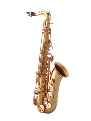 Naklejka premium Golden saxophone isolated