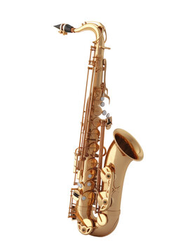 Golden saxophone isolated