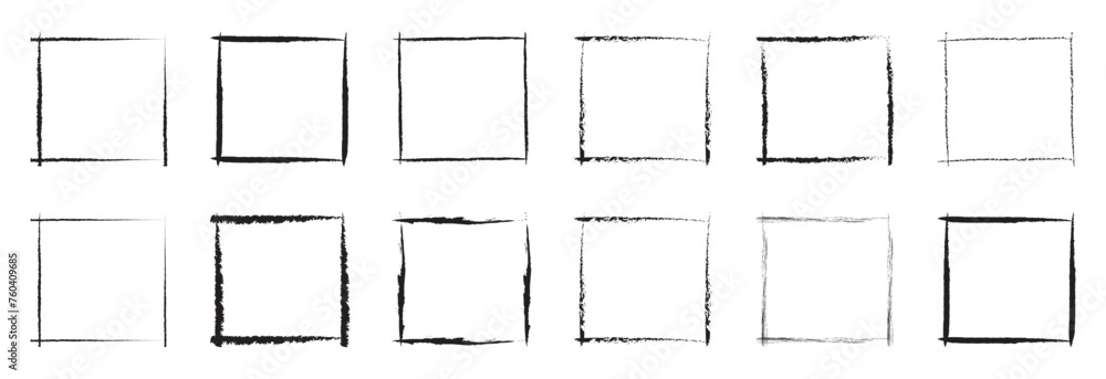 Poster hand drawn sketch frame vector.simple doodle rectangle pencil frame border shape.hand drawn doodle s