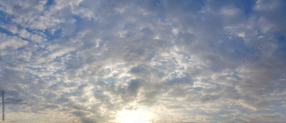Wall mural weather landscape with blue sky and white clouds