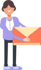 Woman Character Holding Mail
