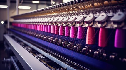 automation technology textile mill illustration sustainability efficiency, robotics digitalization, fabrication nano automation technology textile mill - obrazy, fototapety, plakaty