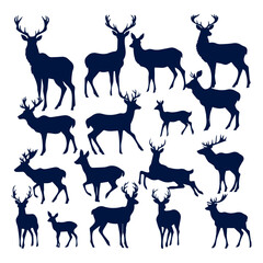 Obraz premium flat design deer silhouette collection