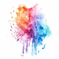 Ethereal watercolor blend of pastel sunrise colors with dynamic splatter on a clean white background.