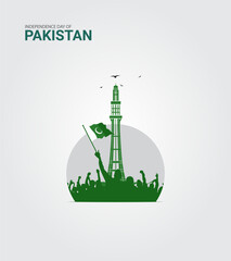 Independence day of Pakistan, Pakistan Independence day, creative design for banner, poster, vector illustration.