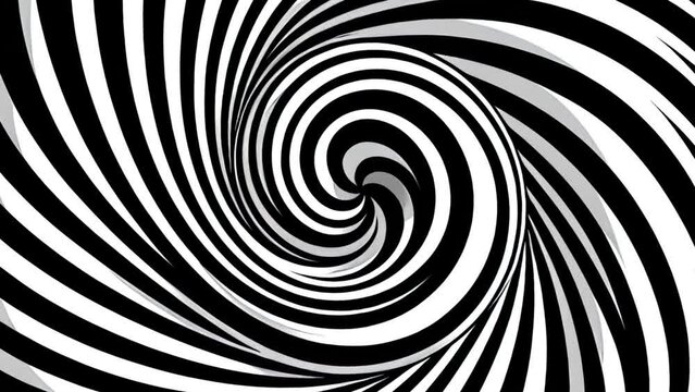 black and white abstract spiral circle loop pattern background